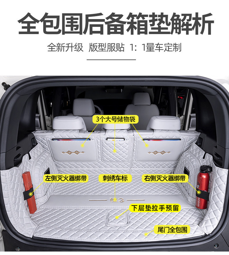 Equation Leopard Titanium 3 dedicated trunk mat, full-coverage rear trunk mat, car accessories, interior modification accessories section, front