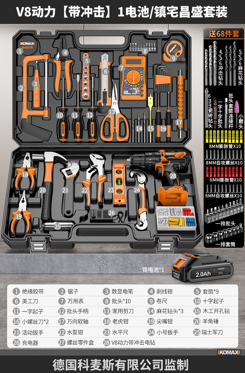 Juego de herramientas Caja de herramientas para el hogar Reparación de hardware multifuncional