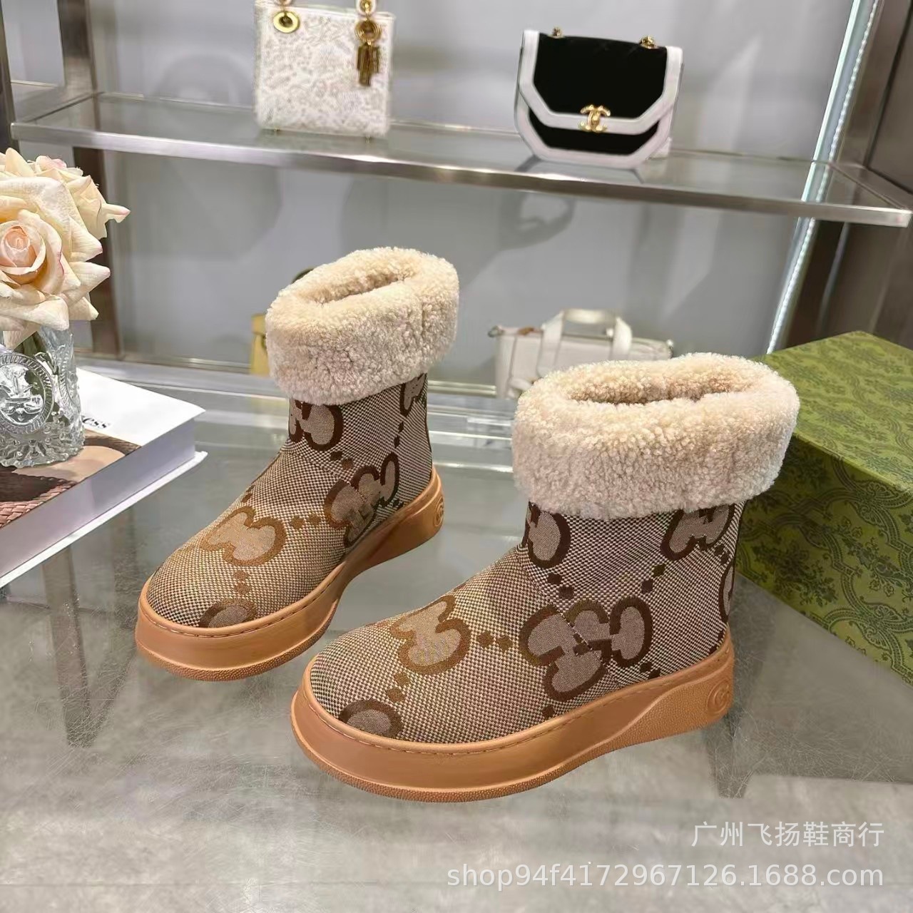 Fashionable genuine leather wool thick-soled snow boots for women 25…