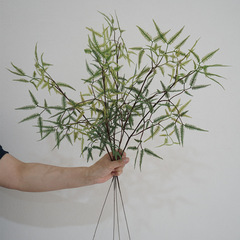 芒萁蕨高仿真綠植單枝竹葉軟裝插花配葉立體飄逸葉子家居裝飾擺件