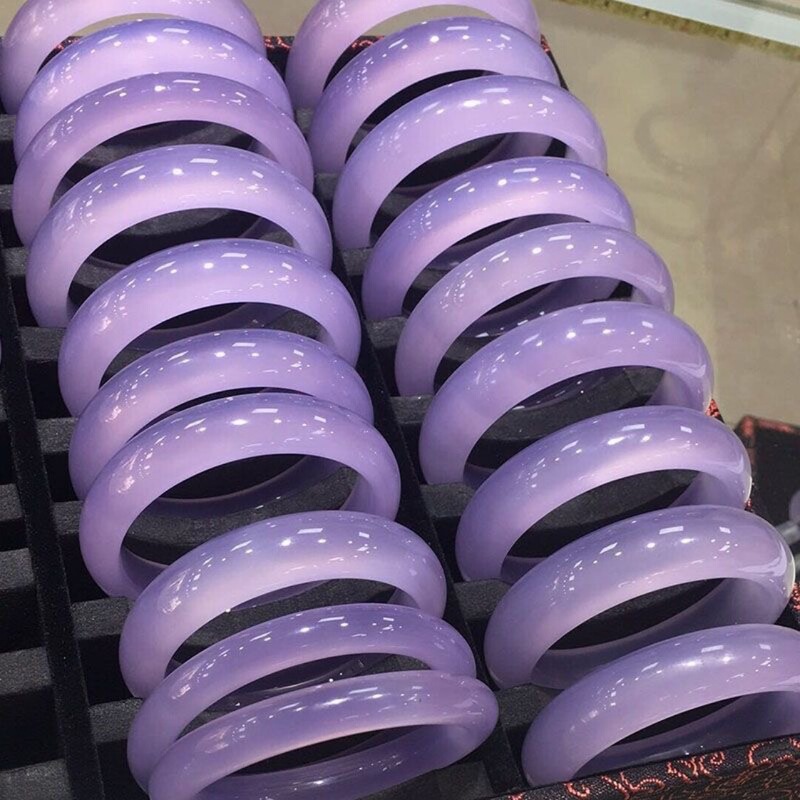 Super Beautiful Natural Genuine Violet Ice-Type Quartz Jade Bracelet for Women, Medium Width Jade Bracelet Wholesale