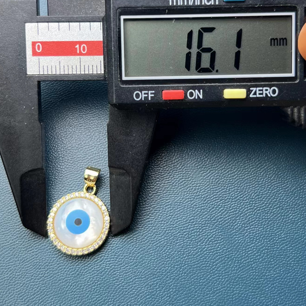 8g Weight Pendant Jewelry Making Type Shell, Zircon Inlay Material DIY Jewelry Accessories Classification 1 Piece Quantity Copper Material Eye Pattern Plating Design Simple Style Style 1 Piece Copper Shell Zircon Eye Pendant 10
