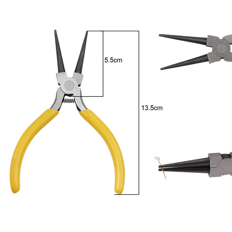 Yellow handle long dual -round pliers
