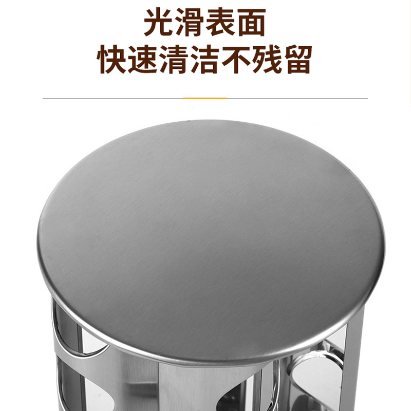 Nuevo europeo y americano inoxidable hierro tarro condimento almacenamiento rack cocina suministros condimento botella de almacenamiento estante giratorio condimento fábrica