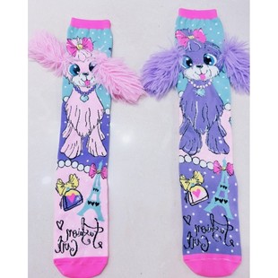 Cross-Border Internet Celebrity Popular Children's Accessories Socks Personalized Trendy Cartoon Bow Dog Girl Princess Socks Wholesale Socks
