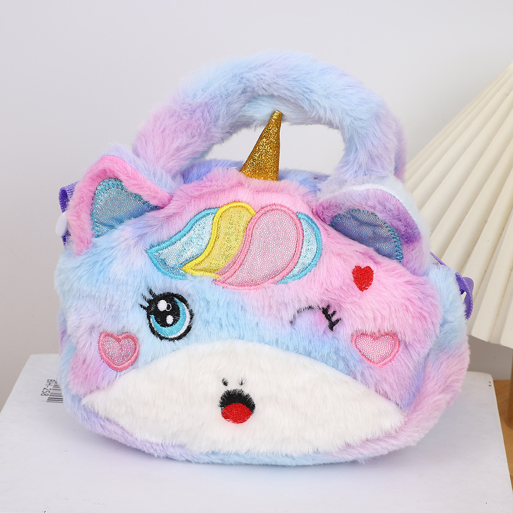 Nuevo unicornio de peluche, bolso de hombro de ojos grandes, bolso de hombro de niñas, pequeña princesa, bolso lindo, regalo para niños