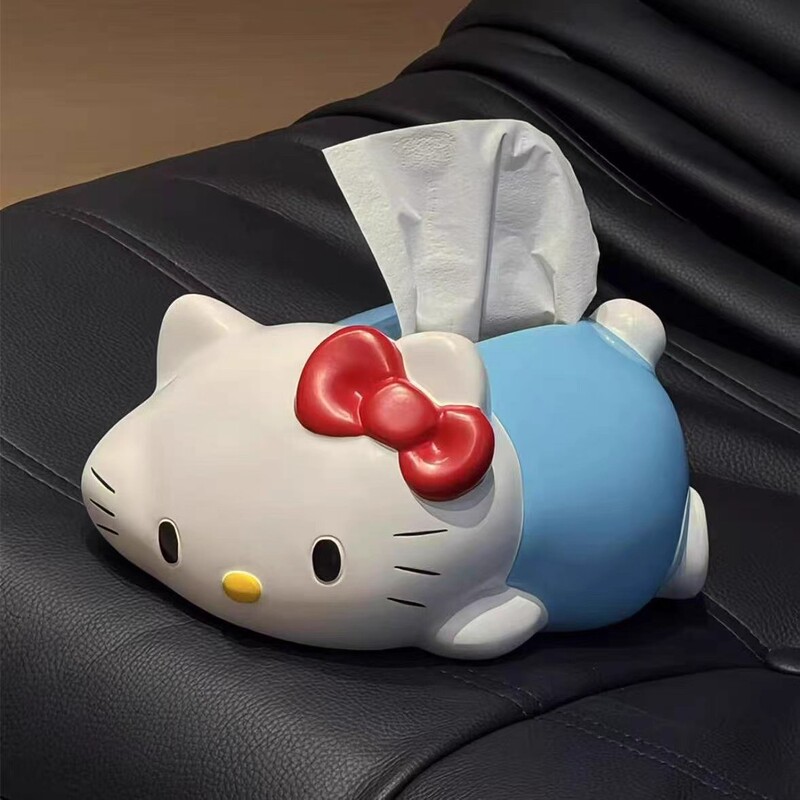 hellokitty可爱抽纸盒卡通凯蒂猫纸巾盒子KT猫玩偶公仔摆件小|undefined