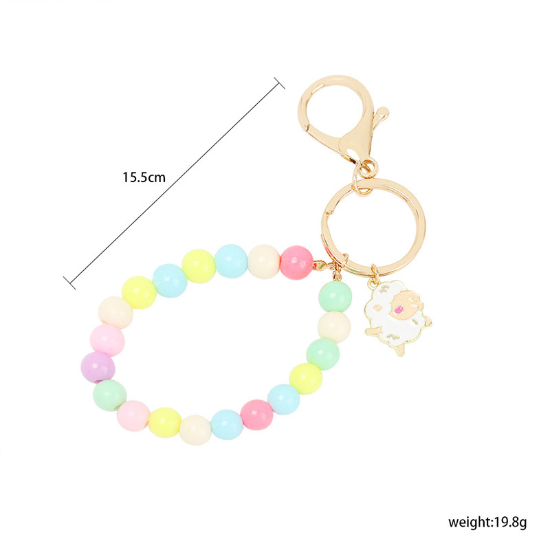 22g Weight Cute Letter Sheep Flower Sequins Alloy Resin Keychain