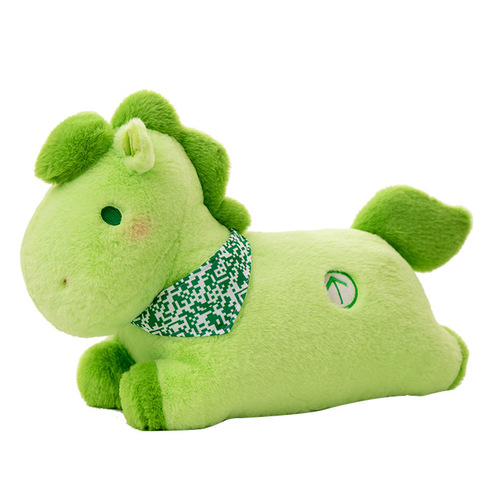 Health Code Creative Green Horse Plush Pillow, Travel Cartoon Green Little Horse Stuffed Animal, Epidemic Prevention Gift, Plush Toy