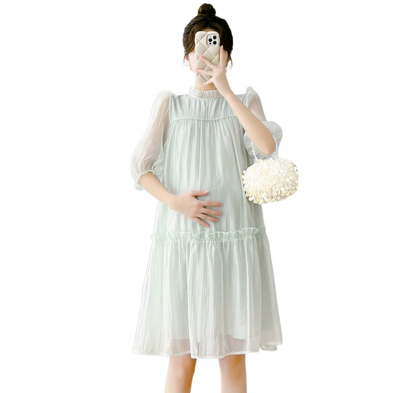 Summer clothing for pregnant, cute fashionable dress, short skirt, doll, new collection, Korean style, fitted, bright catchy style, for teenagers