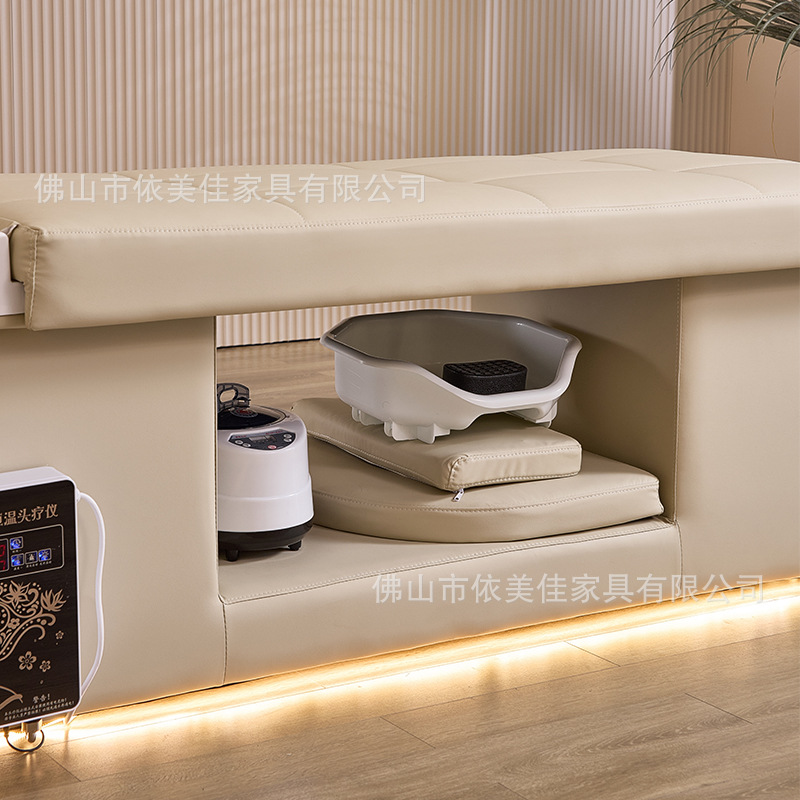 Cama de tratamiento de cabeza con calentador de agua de fumigación de agua circulante cama de lavado de cabello salón de belleza tailandés cama reclinada especial peluquería