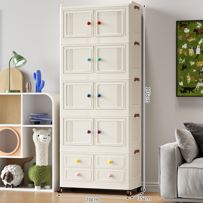 Gabinete de almacenamiento de dopamina, armario doméstico para niños, armario plegable sin instalación, caja de almacenamiento de ropa, juguetes, artículos diversos