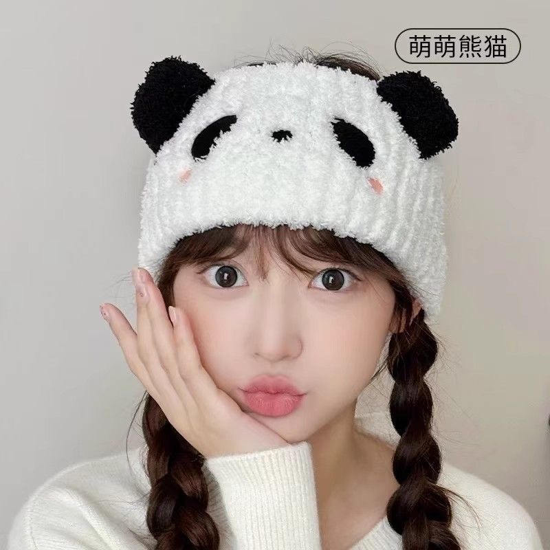 秋と冬の豪華な産後ヘッドバンド女性用かわいいパンダワイドヘッドバンドマタニティヘッドスカーフ産後ヘッドギア額プロテクター|undefined