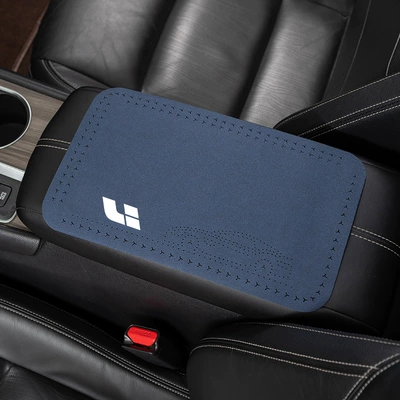 Suitable for ideal car ideal Anti-slip mat - suede-armrest-pad-ideal-navy-blue
