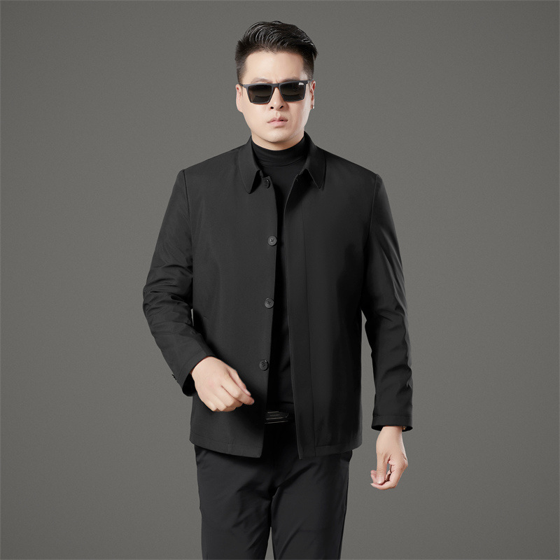 Zheng brand high-end men's jacket cotton-padded jacket for middle-aged and elderly business leisure cadres seamless all-match warm cotton-padded jacket