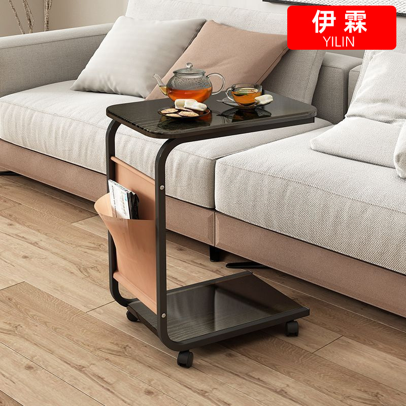 Sofá de ruedas de estilo francés medieval móvil pequeño lado pequeño sofá sala de estar estante de almacenamiento del dormitorio pequeño carro mesa de té