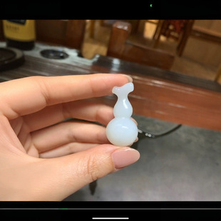 Exquisite Xinjiang Hotan Lambskin Corn Material Premium Pendant [Gourd·Fulu] White Fine Grade One Lambskin