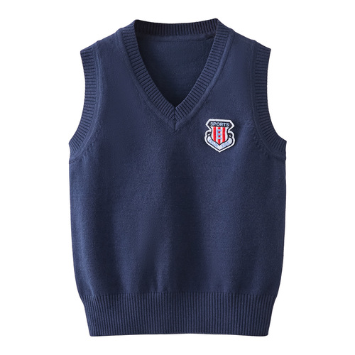 2024 New Medium and Large Boys Sweater Vest Girls Knitted Vest Children Kindergarten Baby Garden Clothes Wholesale
