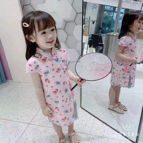 Children's clothing girls summer new children's slim cheongsam skirt little girl princess skirt Chinese style retro dress