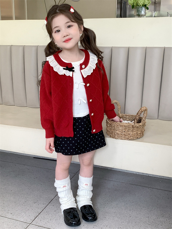 女童毛衣开衫秋冬装2025新款洋气儿童装针织衫外套韩版小女孩上衣|undefined
