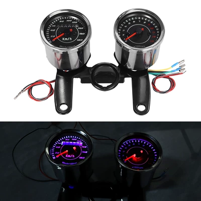 Modified Motorcycle Instrument Bracket Retro Cruiser Assembly Tachometer Pointer Speedometer Odometer Mechanical Set