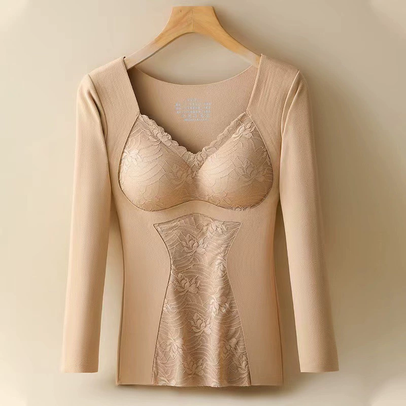 Демисезонное fashionable антибактериальное бархатное тёплое нижнее белье, облегающий