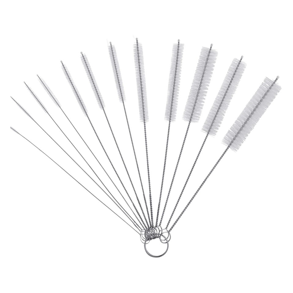 En stock traje de cepillo de paja Amazon Venta caliente nylon cepillo de limpieza traje de limpieza de cocina cepillo de acero inoxidable