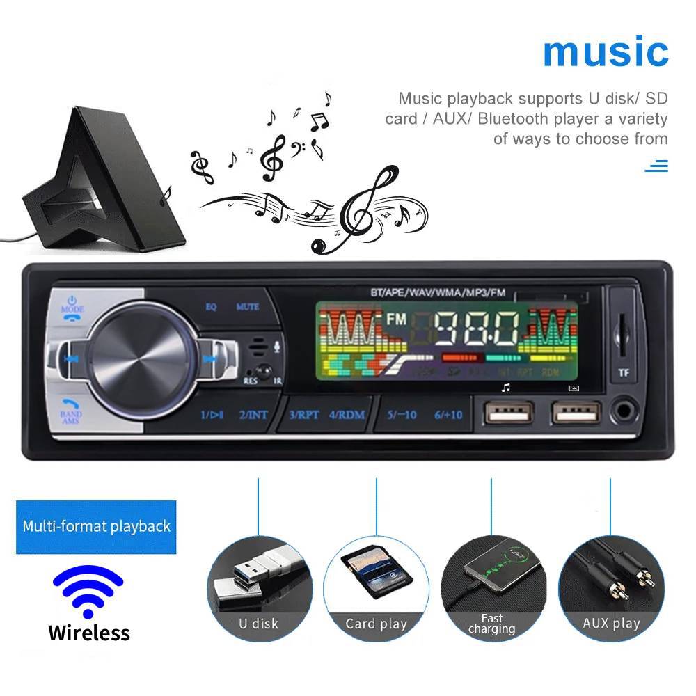 Car Radio 12V/24V Audio System Multifunctional Bluetooth Mp3 Player Replacement for Car Cd Player