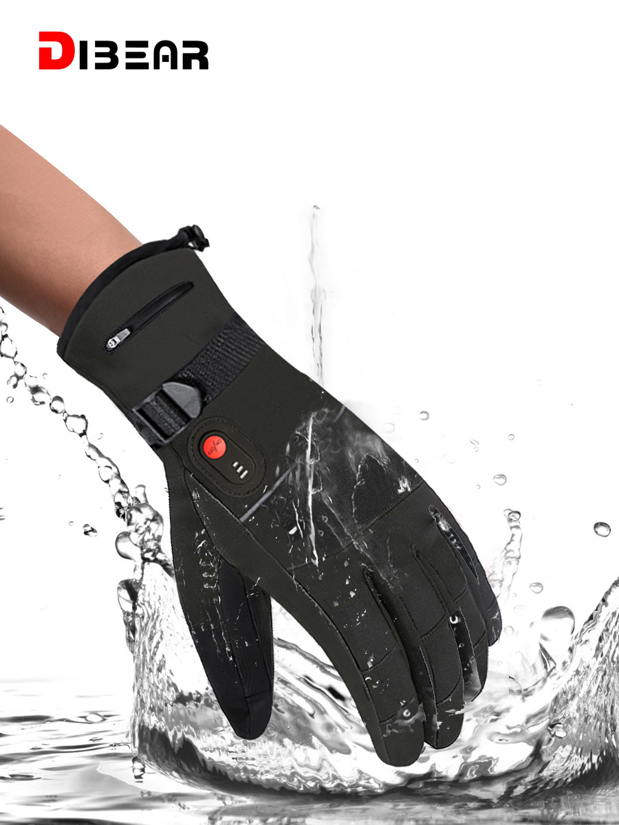 Desarrollo personalizado transfronterizo de guantes de calentamiento para esquí de motocicleta caliente pantalla táctil a prueba de agua calefacción eléctrica a prueba de frío