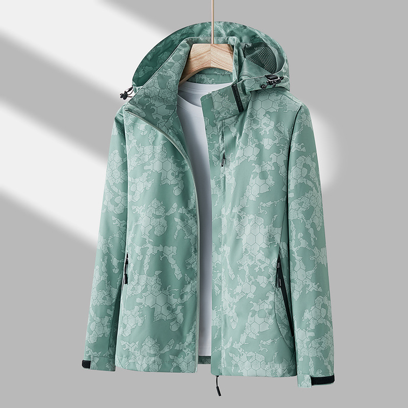 2022 primavera y otoño chaqueta de pareja de camuflaje de hoja de arce delgada chaqueta de cáscara suave de una sola capa para hombres y mujeres ropa deportiva al aire libre al por mayor image 9