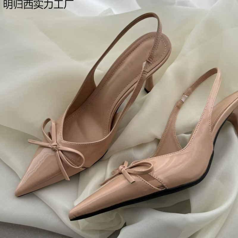 New High-End and Comfortable Spring and Summer French Style High-Heeled Sandals with Stiletto Heels and Pointed Toes, Fairy Style Professional Commuting Bag New High-End and Comfortable Spring and Summer French Style High-Heeled Sandals with Stiletto Heels and Pointed Toes, Fairy Style Professional Commuting Bag