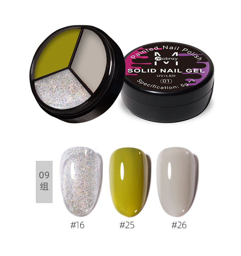 Internet celebridad nueva manicura de tres colores sólido esmalte de uñas gel relleno japonés crema de leche sólida color sólido lentejuelas esmalte de uñas gel