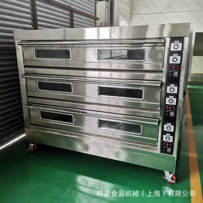 研麦 三层十二盘面包烤箱 3层大型烘焙烤炉 红外线加热对流烤箱