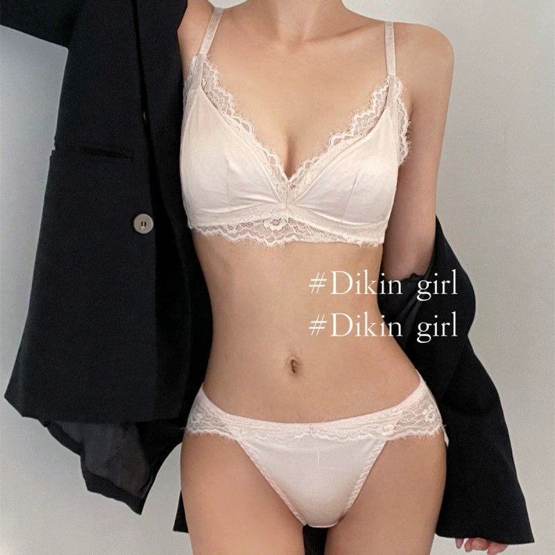 Push up bra, thин underwear, lace wireless bra, bra top, supporting set, french style