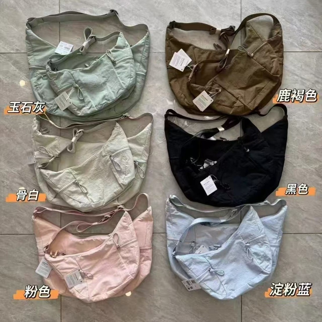 bh5975春夏女士简约LL家斜挎饺子包牛角包百搭手提单肩包多色可选