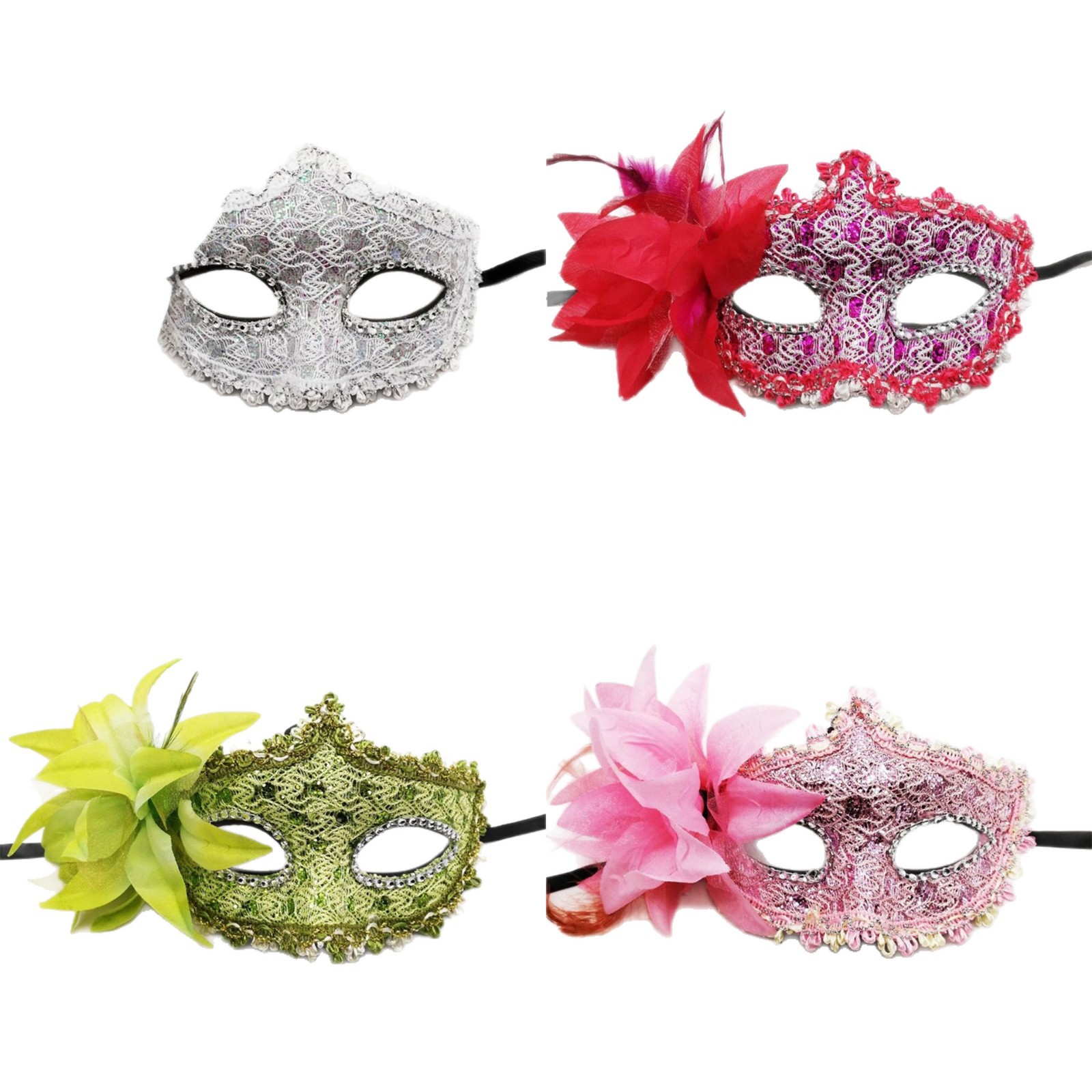 Amazon venta de flores laterales rosas de encaje veneciano máscaras máscaras de mascaras de fiesta