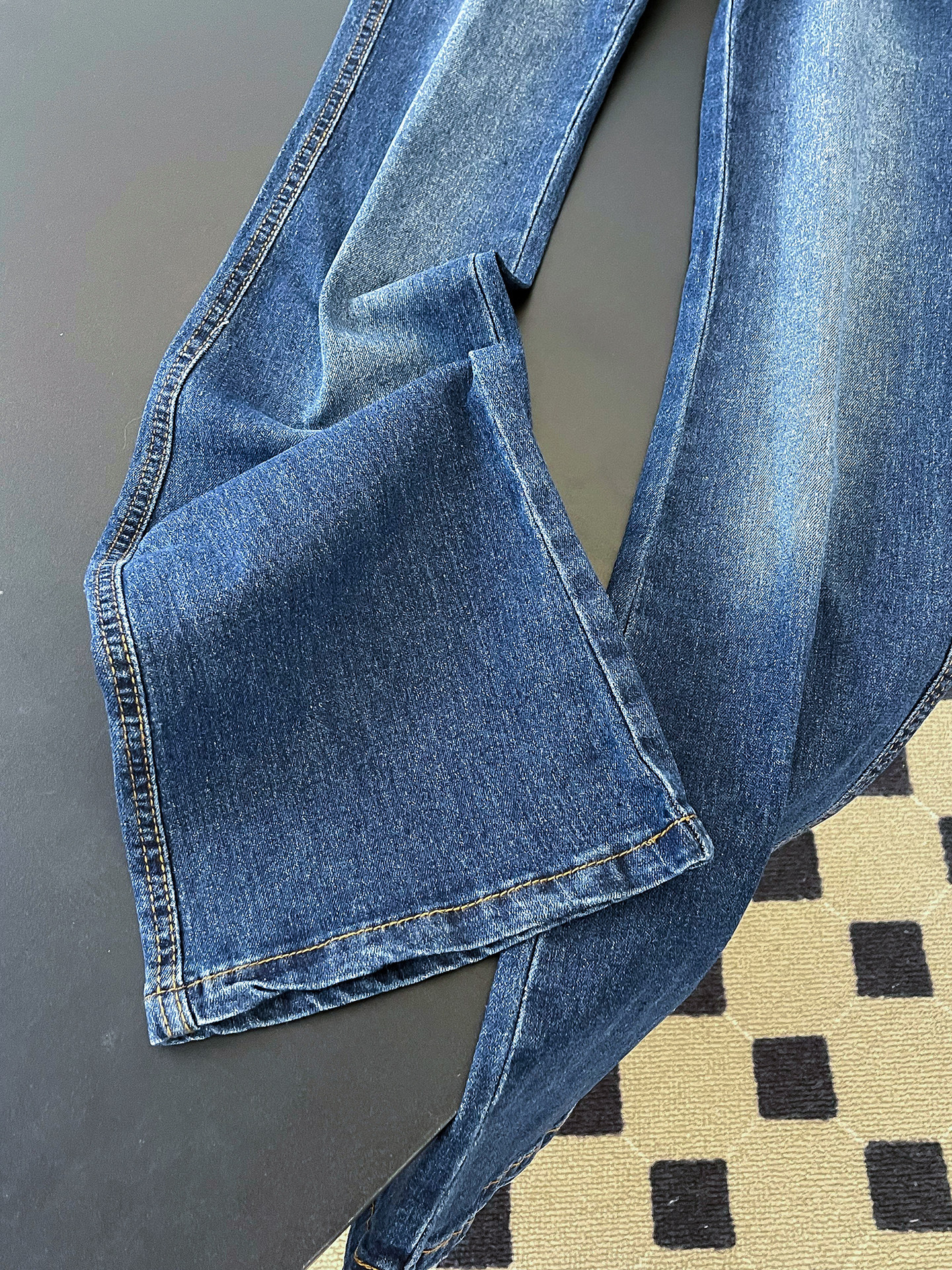 Women's Low Rise Straight Leg Jeans Embroidered Spicy Style Casual Trousers Spring Fashion With Pockets Slightly Flared Floor-Length_ecoleips.com