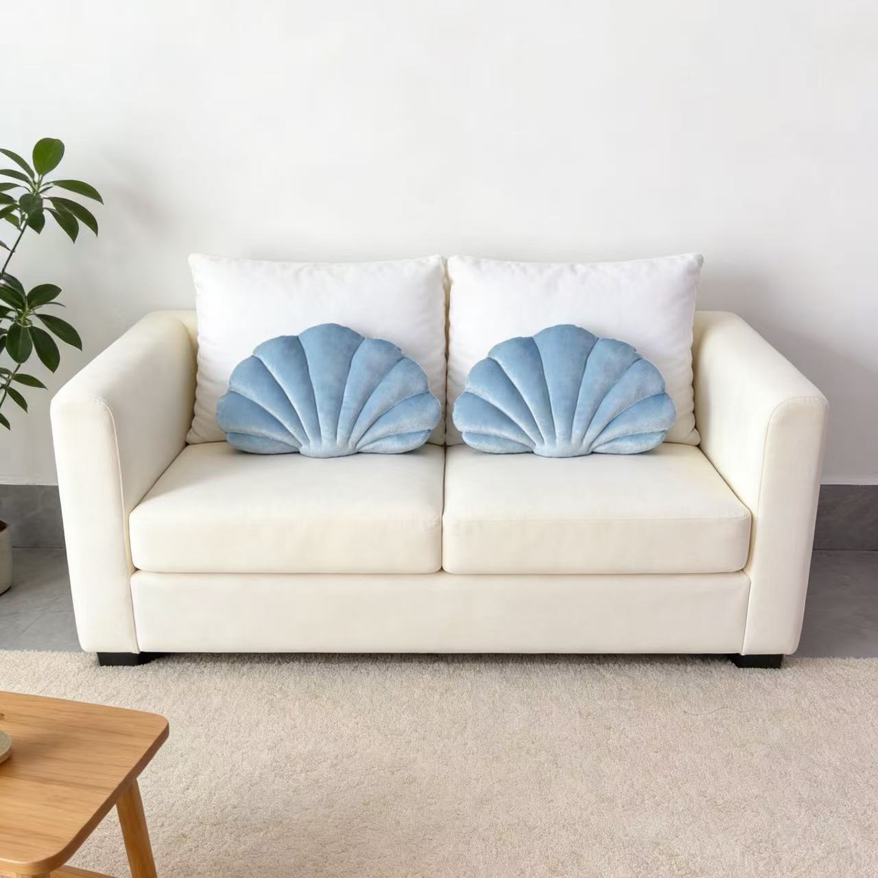 Zhang Yixing's Same Style Plush Shell-Shaped Pillow for Home Aquarium Decoration, Sofa Office Marine Animal Pillow