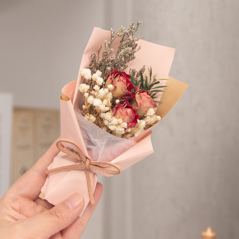 Mini flores eternas rosas con estrellas terminadas, pequeños ramos de flores, Día de San Valentín, Día del Maestro, Regalos para maestros y amigos.