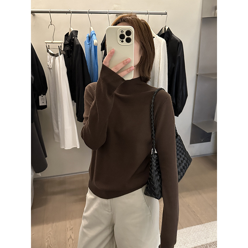 MMC DITION羊毛针织衫女秋季新款高级感韩系显瘦长袖半高领打底衫|undefined