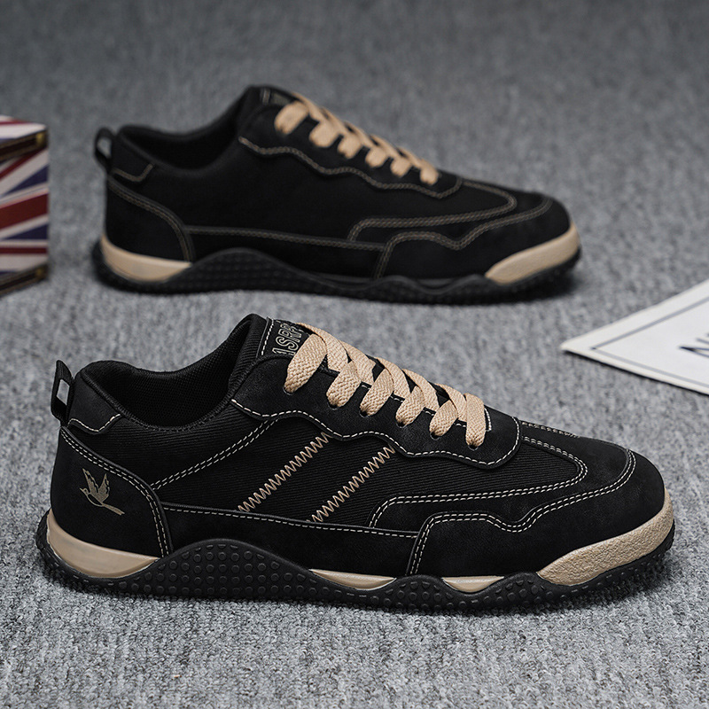 Primavera nuevos zapatos de panel de tela transpirable de cuatro estaciones para hombres, zapatos bajos casuales de todo fósforo para estudiantes de moda, zapatos deportivos de moda para hombres