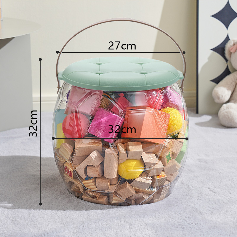 人形創意サッカー透明収納腰掛けぬいぐるみぬいぐるみ収納収納ボックス子供玩具収納神器|undefined