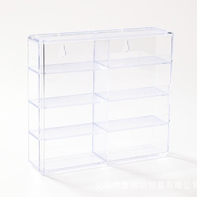 Small sweet potato-shaped storage box with door, stackable transparent desktop mini figure doll decoration storage and display stand