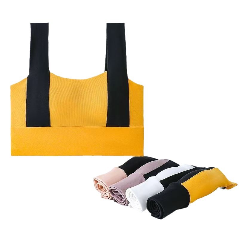 Ropa interior de algodón deportivo con cojín de pecho antichoque en una carrera de yoga de tamaño grande fijo de látex no correr taza bra