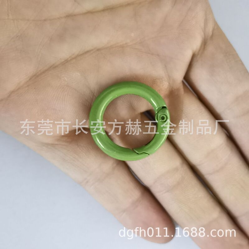 カラー金属オープンサークル焼付塗装亜鉛合金スプリングサークルカードサークルブックサークルカラースプリングバックル外径24mm|undefined
