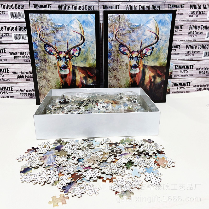 供应纸质拼图 1000块拼图 500块儿童玩具拼图 麋鹿拼图套装 精美|ru