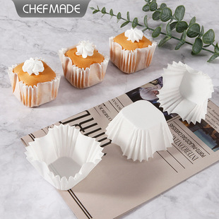 Kitchen high temperature resistant No. 4 square cake paper cup paper tray paper pad muffin paper cup 100 pcs/box baking packaging
