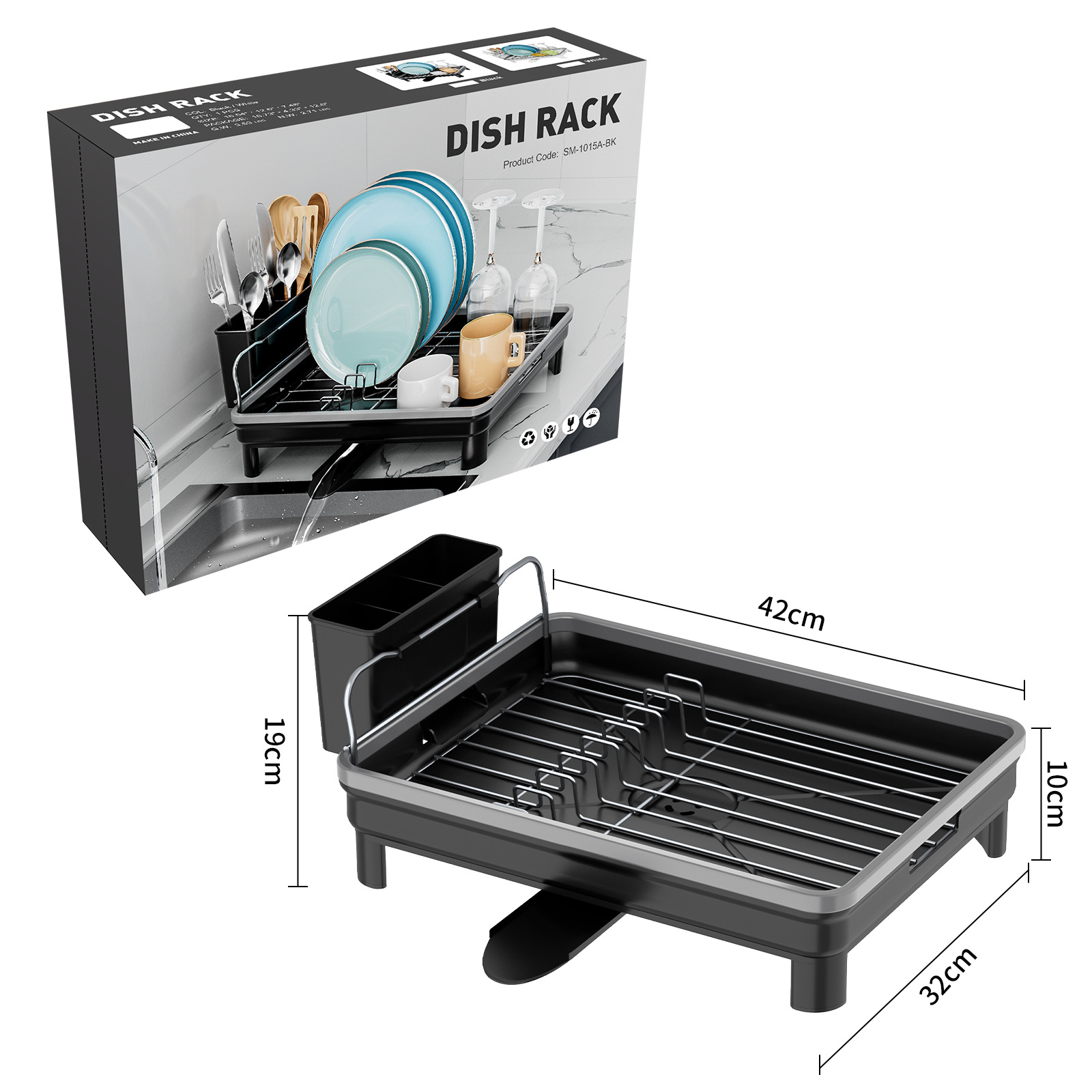 Cruz-frontera Amazon cocina 304 plato de acero inoxidable drenaje vajilla del hogar drenaje vajilla cesta almacenamiento estante