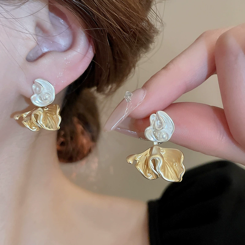 Серьги Baoyu bow & flower коллекция, французский лёгко-люкс стиль с жемчужной отделкой