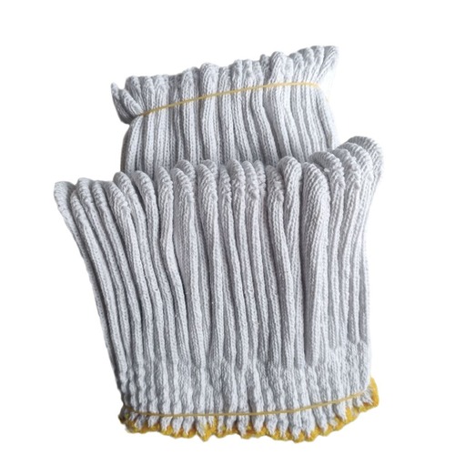 Wholesale labor protection gloves, 600g knitting cotton yarn white gloves, workshop anti-cut wear-resistant work protective gloves